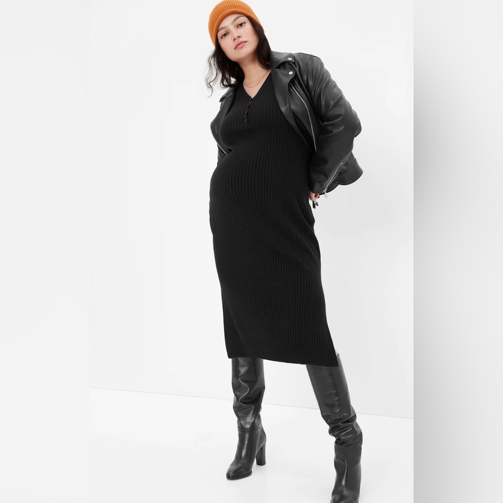 Gap M dark green rubbed Henley maternity dress. Size M